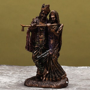 Radha Krishna Statue - Radhika Madhav Deity - Gopal Gopi Sculpture - Hindu Love Symbol Figurine - Shyam Shyama Idol - Govinda Radharani Idol