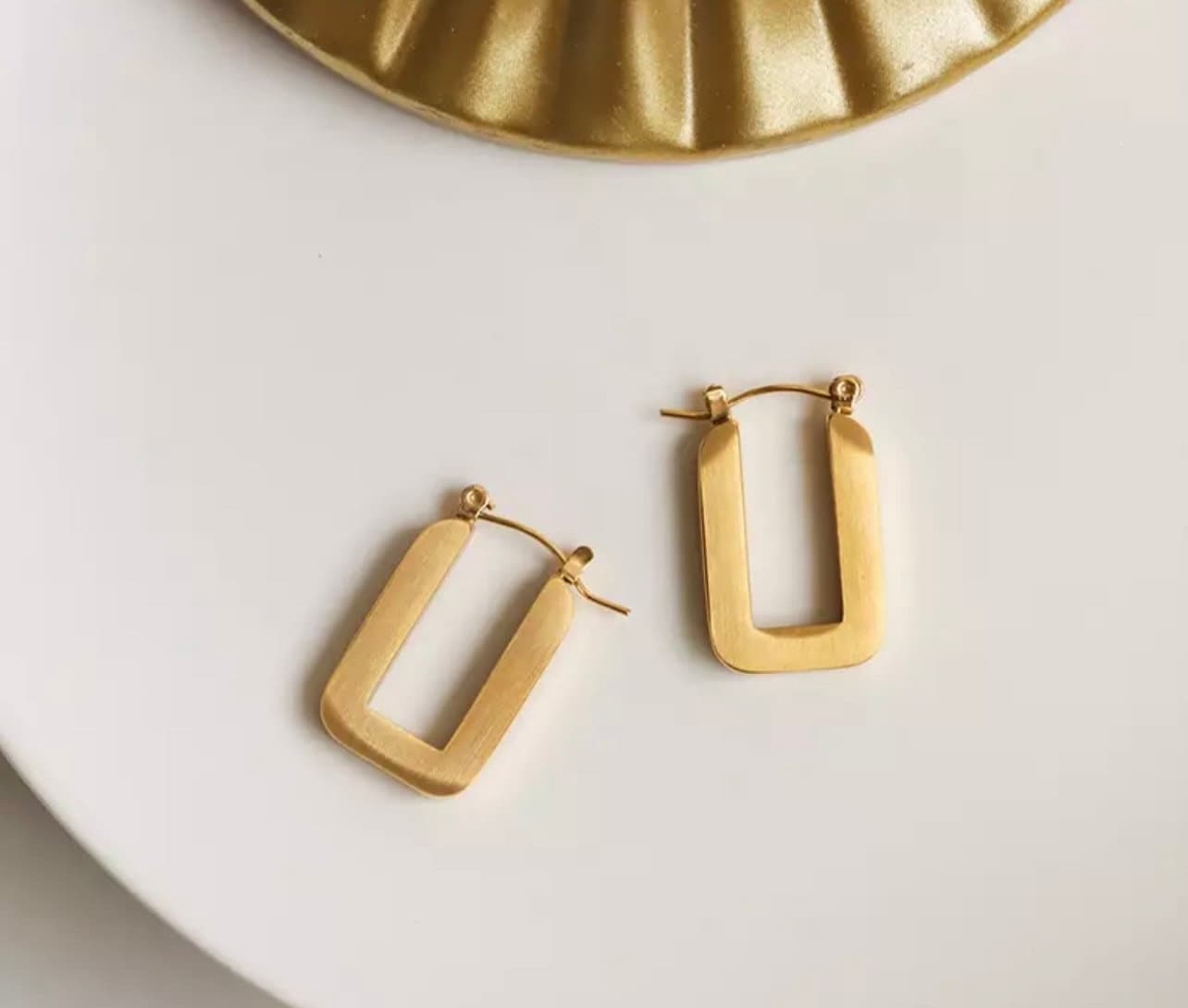 Gold Stainless Steel Square Hoops Tarnish Free Gold Hoops - Etsy