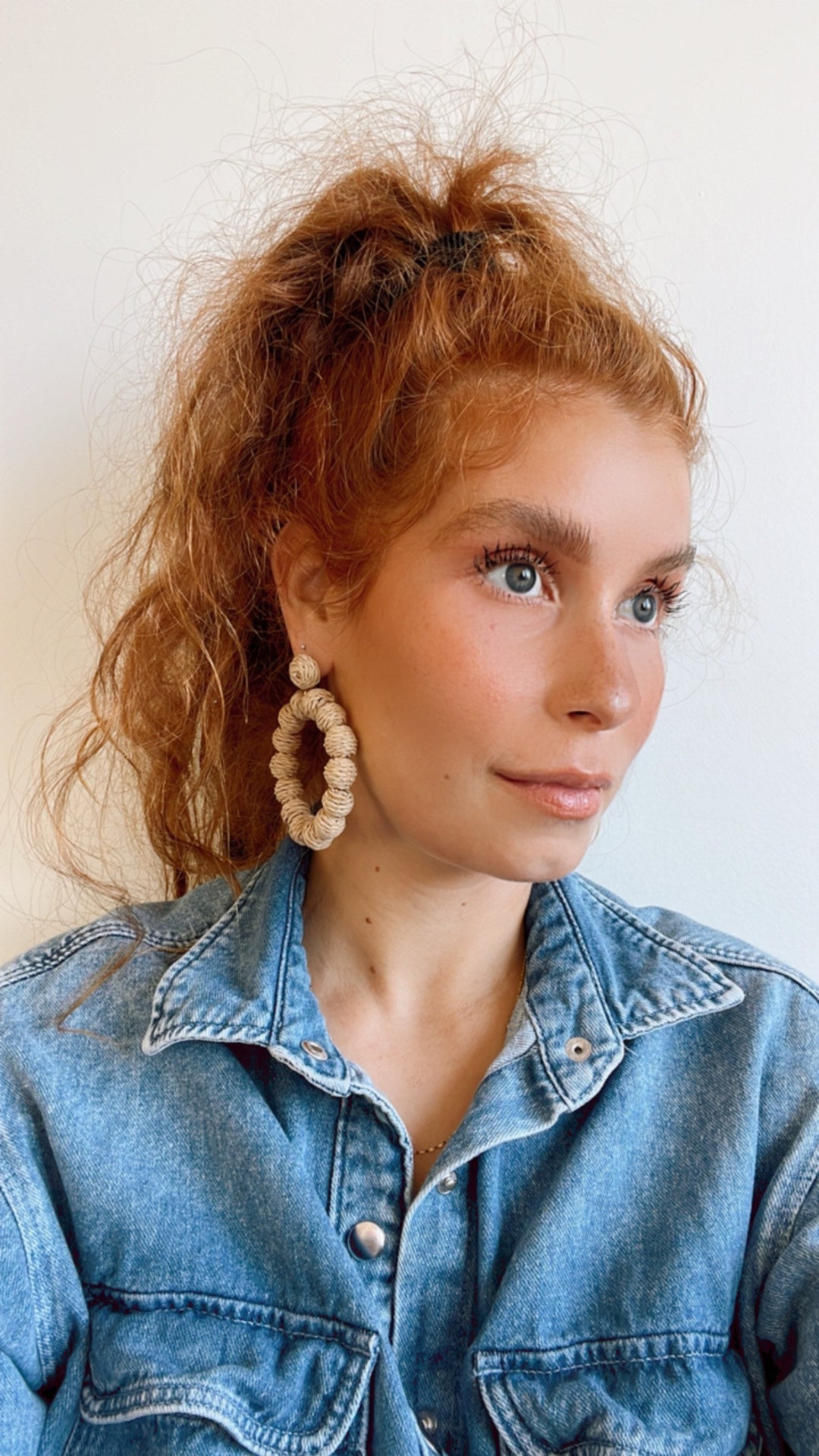 Rattan Large Drop Earrings Statement Earrings Everyday Etsy