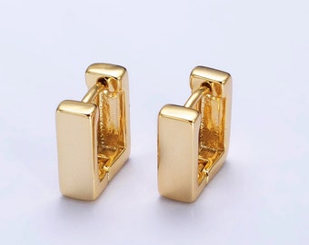 Dainty square huggie, huggie hoop earrings, fun earrings, gold earrings, gift for her, gift for you, mothers gift