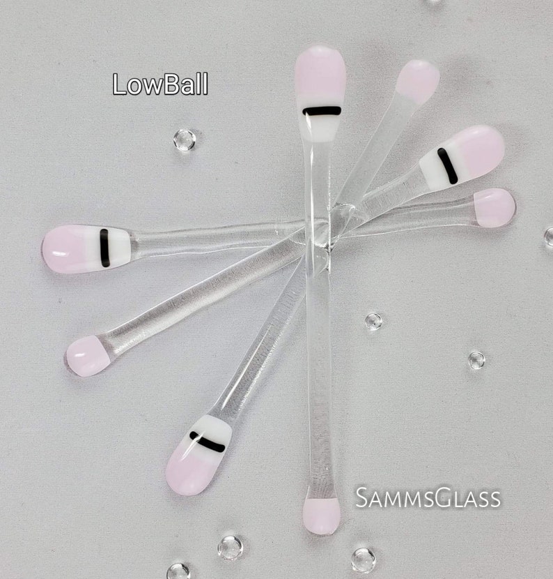 6 LowBall Swizzle Sticks Cocktail Java Stirrers \u2022 Set of Four \u2022 Handmade Fused Glass \u2022 Retro Contemporary \u2022 Bohemian Hippie Eclectic Decor