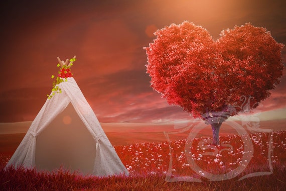 Love Tent Valentines Day Digital Background / Kids / Newborn / - Etsy