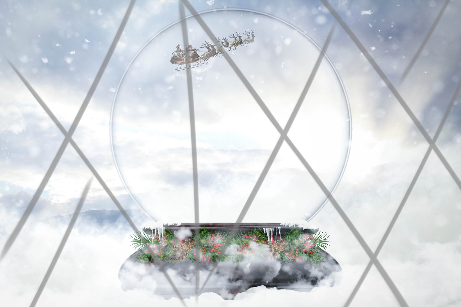 Magical Snow Globe Digital Background / Christmas Digital | Etsy