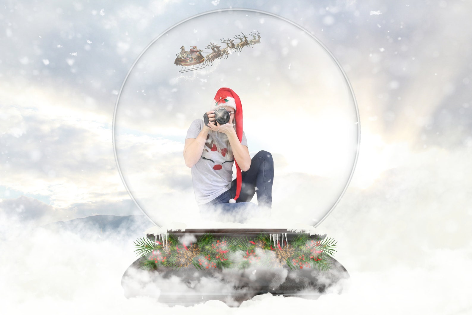 Magical Snow Globe Digital Background / Christmas Digital | Etsy