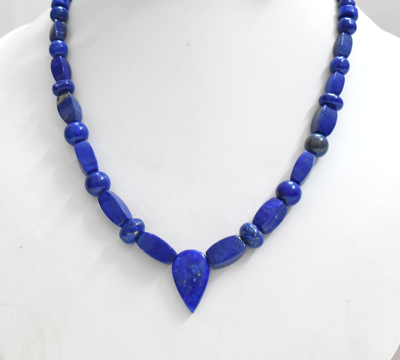 Natural LapisLazuli Necklace,LapisLazuli Faceted necklace,Blue Lapislazuli Necklace,LapisLazuli Bead Necklace,LapisLazuli Handmade Necklace