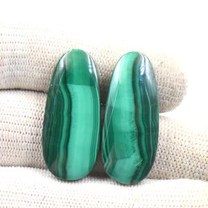 Natürliche Malachit Paar Cabochon, Afrikanische Malachit Paar Edelstein, Malachit Kristall, Designer Paar für die Ohrring Herstellung