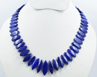Natural Lapis Lazuli Necklace-Blue Lapis Lazuli Necklace-Gemstone Necklace-Jewelry-Handmade Necklace-Fancy Necklace-Lapis Lazuli Stone.