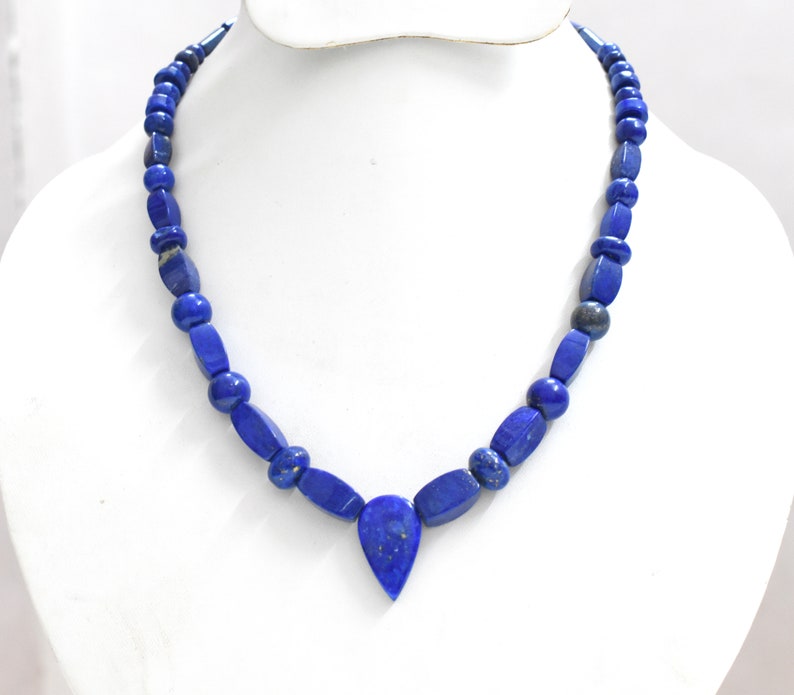 Natural LapisLazuli Necklace,LapisLazuli Faceted necklace,Blue Lapislazuli Necklace,LapisLazuli Bead Necklace,LapisLazuli Handmade Necklace