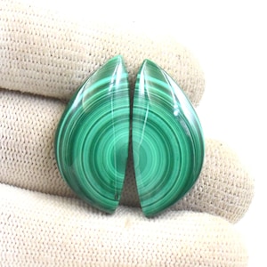 Natürliche Malachit Paar Cabochon, Afrikanische Malachit Paar Edelstein, Malachit Kristall, Designer Paar für die Ohrring Herstellung