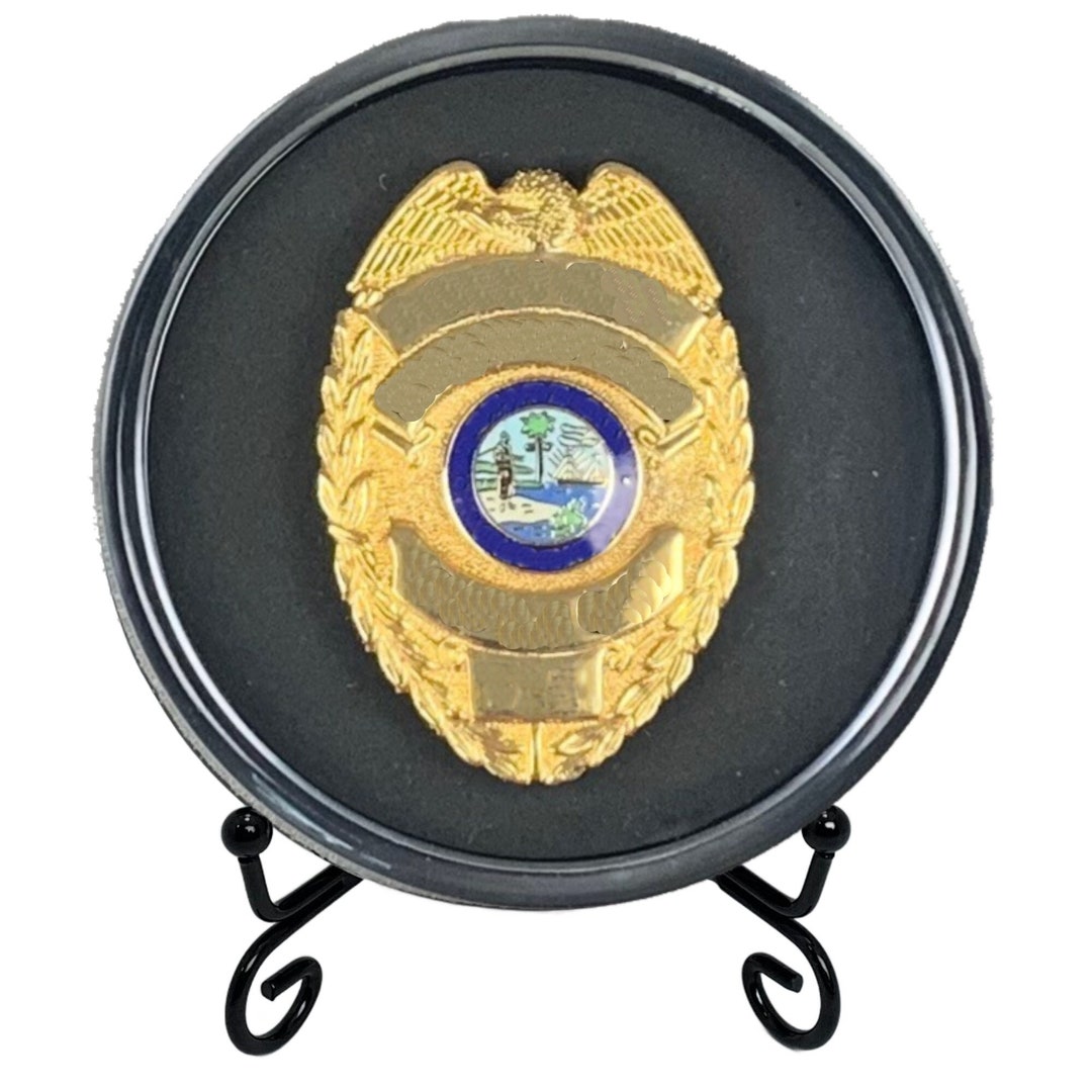 Kudos Police Badge Display Case With Stand Badge Holder Etsy Israel