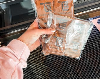 Leather Patches for Hats | Rectangle Patch with Heat-Activated Adhesive | Custom Engraved Logo Patch | Hat Press Patches for brands