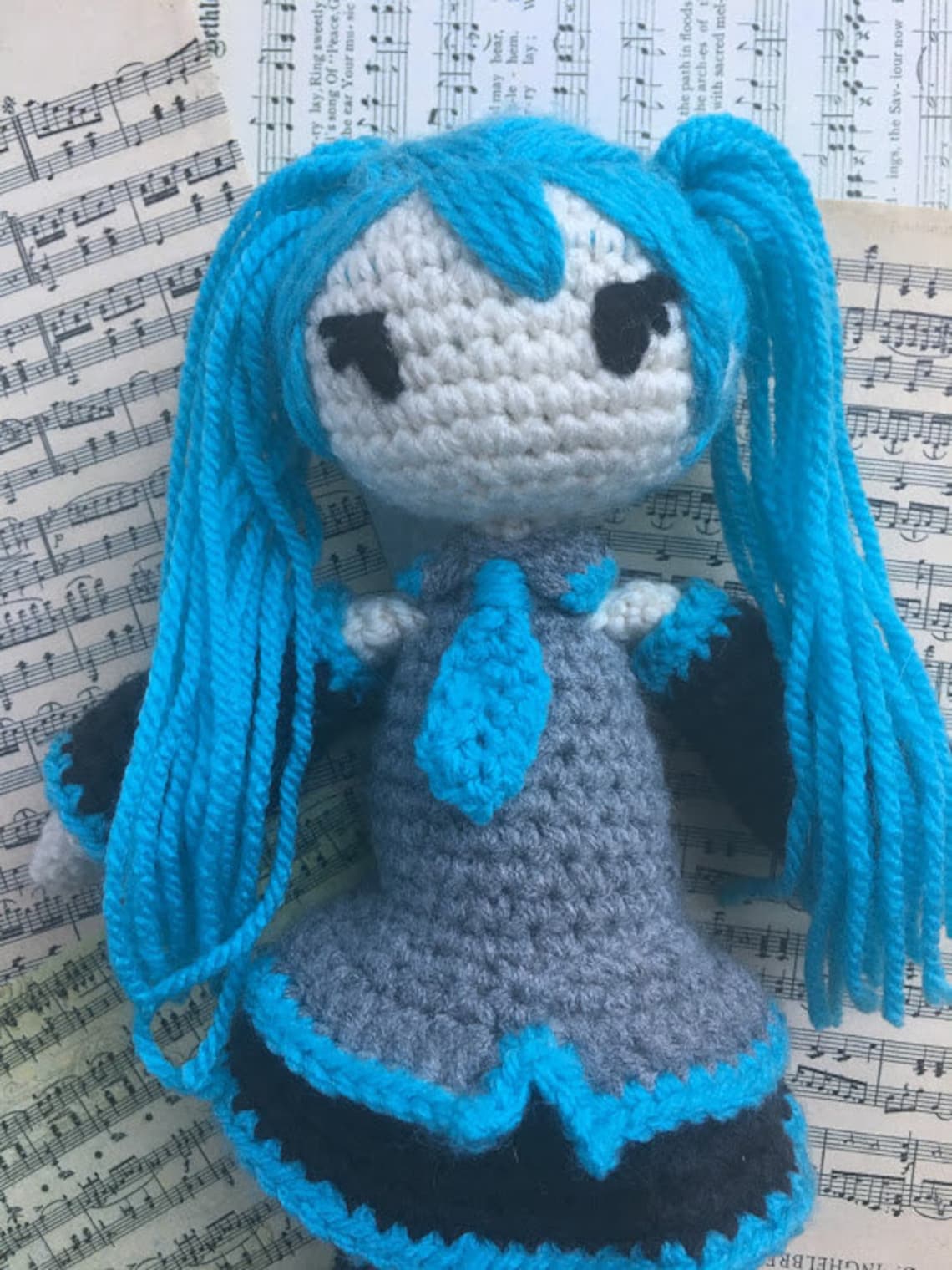 Crocheted Hatsune Miku Doll Etsy