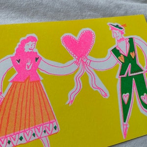 Folk Love Mini Risograph Print image 2