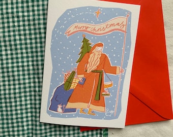 Vintage Santa - A6 Festive Greetings Card