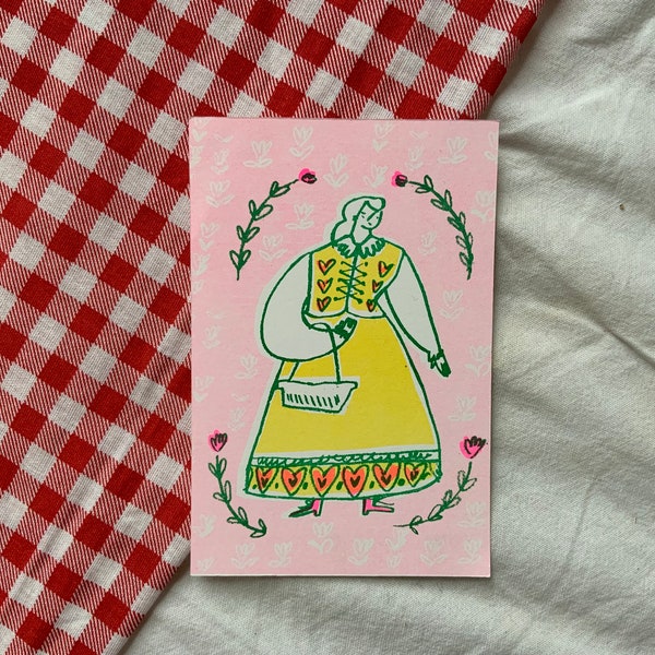 Folk Gardner Mini Risograph Print