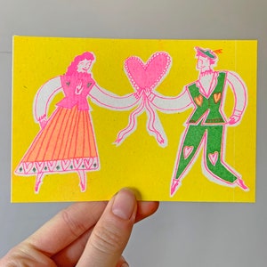 Folk Love Mini Risograph Print image 4