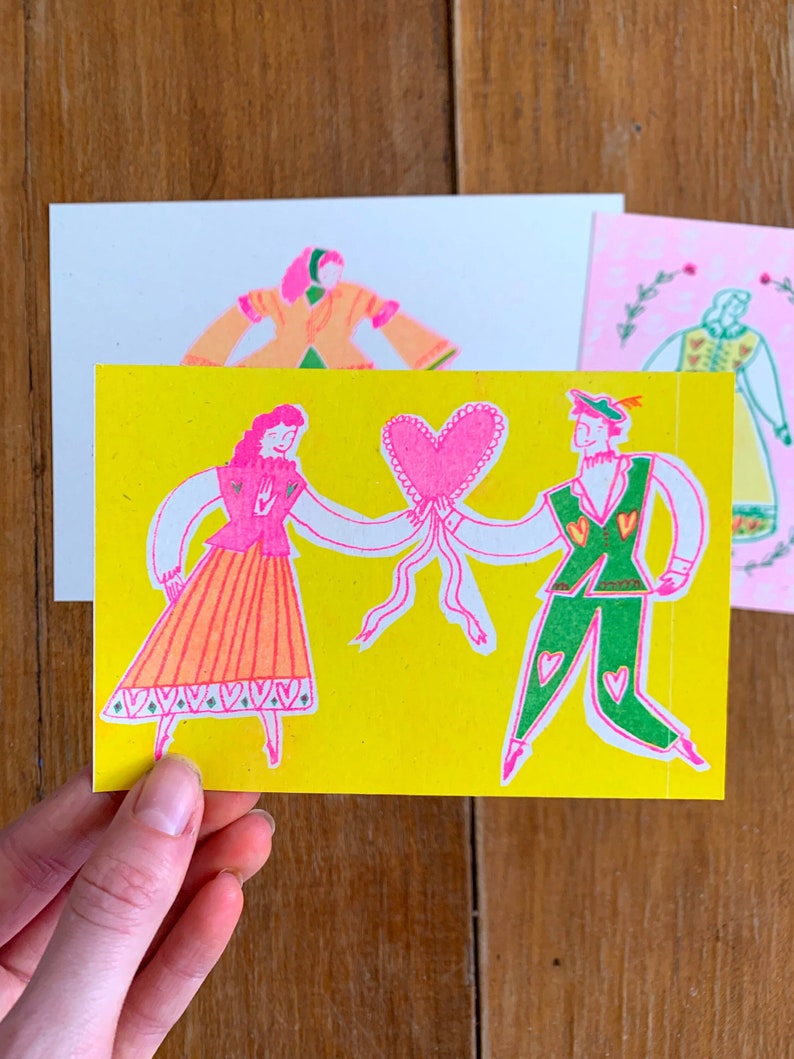 Folk Love Mini Risograph Print image 3