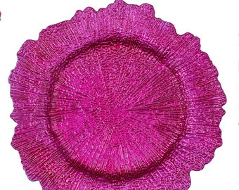 fuschia paper plates