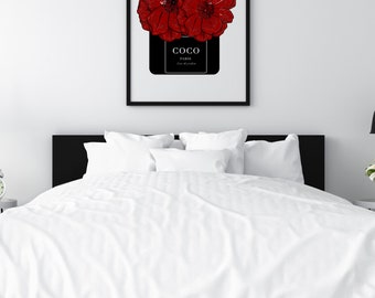 Black and gold Posters dahlia art Print Fashion Wall Art Inspirational Quote Vanity Decor Coco Paris Print Dressing Room Art Set of 3