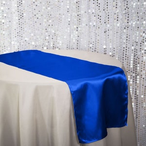 Royal Blue Satin Table Runners 14x108 inches Wedding Table Runners Party Table Baby shower Decor- Royal Blue table runners blue table runner