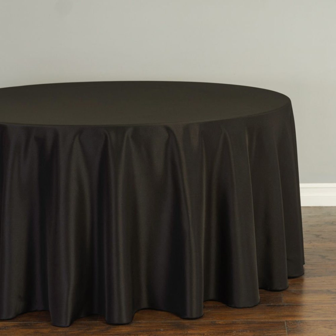132 Inch Round Polyester Table Cloth White Black Ivory Wedding - Etsy