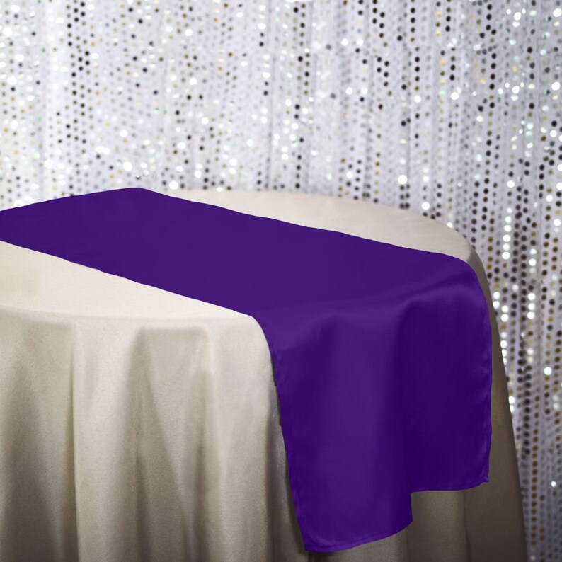 Purple Satin Table Runners 14x108 Inches Wedding Table Runners Etsy