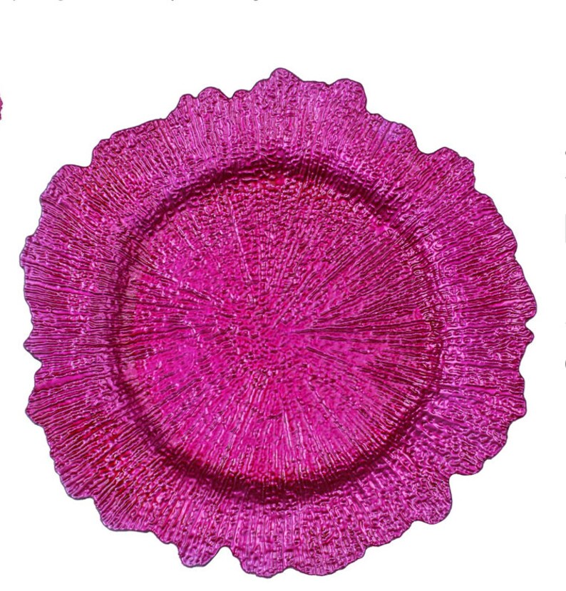 Reef Acrylic Plastic Charger Plate Pink Fuchsia Charger Etsy