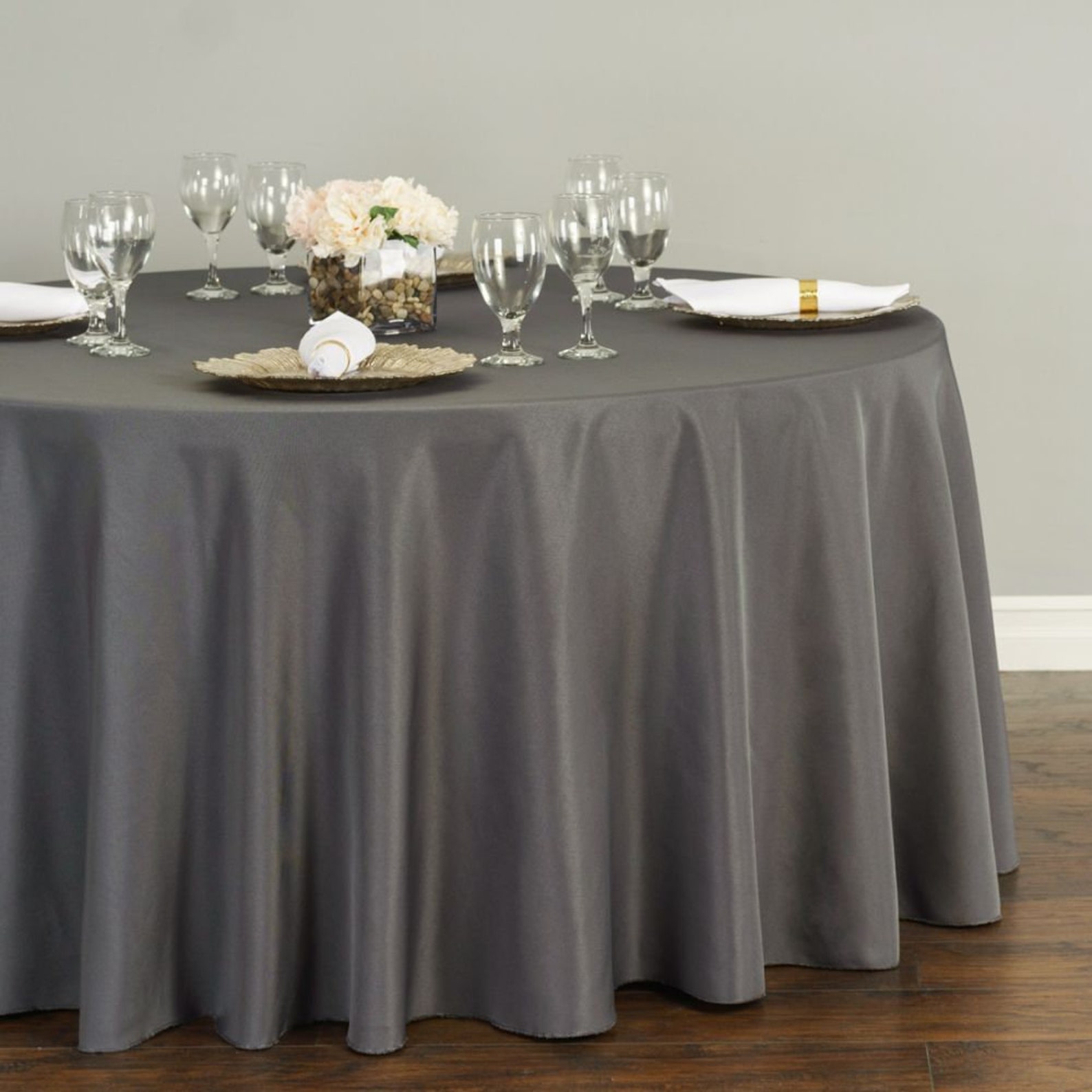 120 Inch Round Polyester Table Cloth White Black Ivory Wedding - Etsy