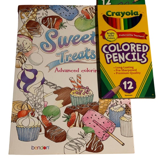 Sweet Treats Adult Coloring Book, Adult Coloring Book Set W Colored  Pencils, Advanced Coloring, Coloring Page, Coloring Book Adult 