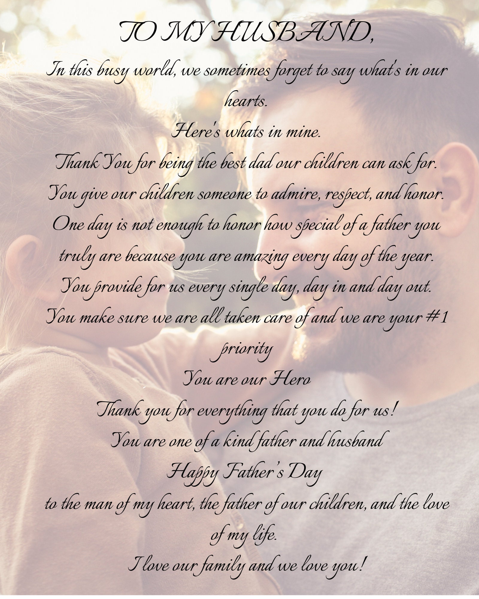 fathers day printable gift from wife to husband digital etsy