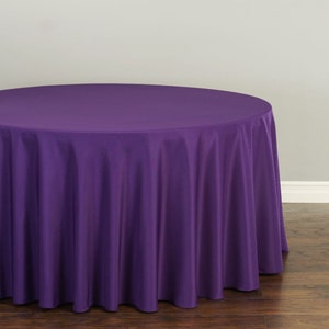 132 Inch Round Polyester Table Cloth Wedding Tablecloth Linen - Etsy