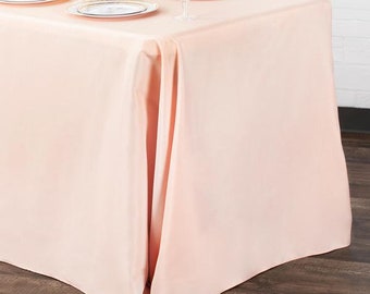 90 X 132 IN. Rectangle Blush Polyester Tablecloth Oblong wedding baby shower table decor, Rose Gold Tablecloth, Blush tablecloth