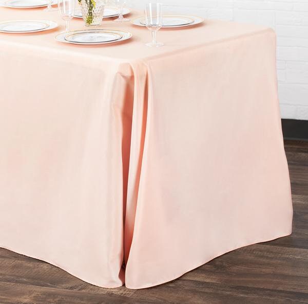 90 X 132 IN Rectangle Blush Polyester Tablecloth Oblong wedding baby shower table decor Rose Gold Tablecloth Blush tablecloth