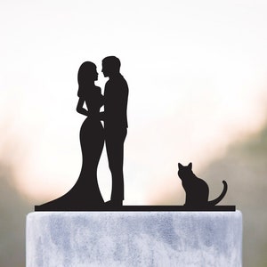Mr and mrs wedding cake topper with cat,Cat wedding topper,Cat cake topper,cat cake toppers,cat topper,kitty cake topper,cat cake toppers,a8