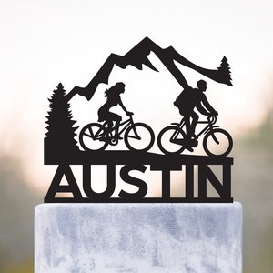 Topper De Gateau Damoureux De Bicyclette Topper De Gateau De Etsy