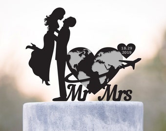 Travel cake topper,Mr mrs cake topper,destination wedding cake topper,Travel wedding cake topper,bride and groom cake topper,cake topper,a52