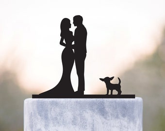 Gâteau topper chien,Topper de gâteau de mariage avec chien,Chihuahua topper de gâteau de mariage,Chihuahua cake topper,topper avec chien,Chihuahua topper,a16