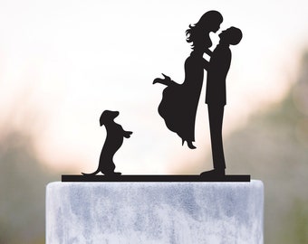 Wedding cake topper with dog,dog cake toppers,Dachshund cake topper,Dachshund,cake topper dog,topper with dog,cake topper with dog,a33