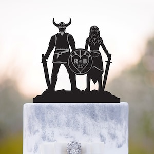 Wikinger Initialen Cake Topper, Wikinger Tortendeko Wikinger Barbar personalisiert, Tortenstecker personalisiert,a416