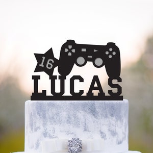 Custom game controller video gamer birthday personalized cake topper,video game birthday topper,video game lover gamer birthday topper,a407