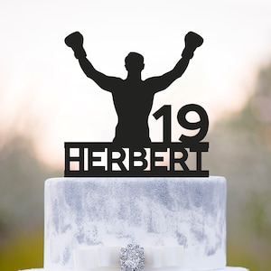 Boxing birthday cake topper with name,boxing themed birthday cake topper,boxing lover cake topper,boxing baby shower cake topper,a573