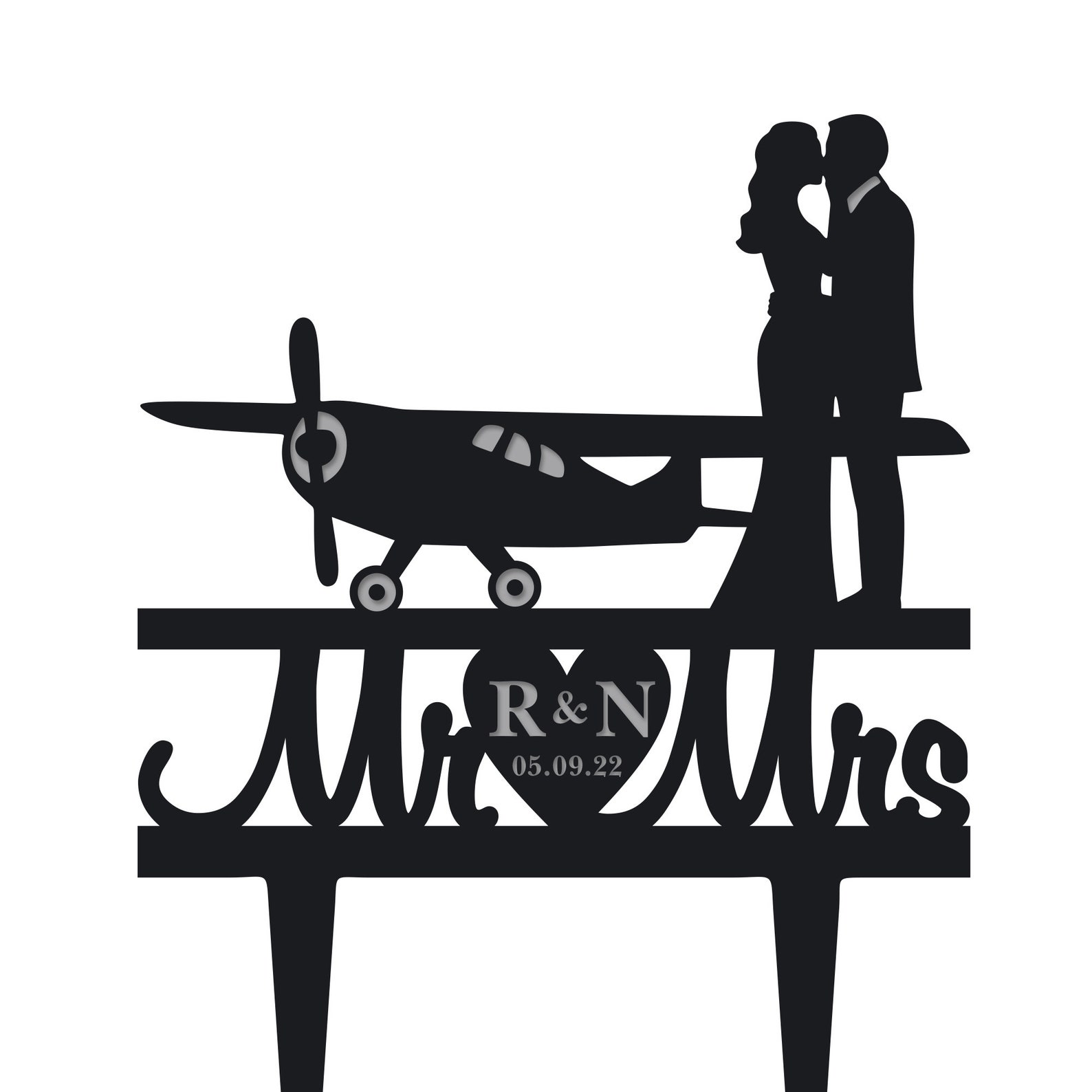 Airplane Wedding Cake Topperpilot Wedding Cake Etsy