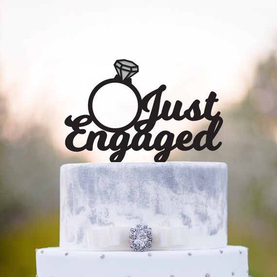 Just engaged ring cake topperwe're engaged cake Etsy