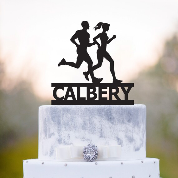 Anniversaire Personnalise Runner Jogger Femme Silhouette Carte Cake Topper Figurines De Gateau Cake Design Patisserie Cuisine Arts De La Table