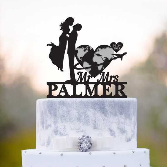 Travel Theme Wedding Cake Toppertravel Wedding Cake Etsy