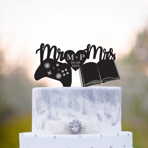 Décoration de gâteau de mariage amateur de livres pour joueurs, thème littéraire du jeu vidéo, a300