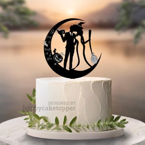 Wedding Cake Topper, Halloween Cake Topper, I Put a spell on you Cake Topper, Acrylic Cake Topper, Moon Cake Topper, Wedding Gift, a490
