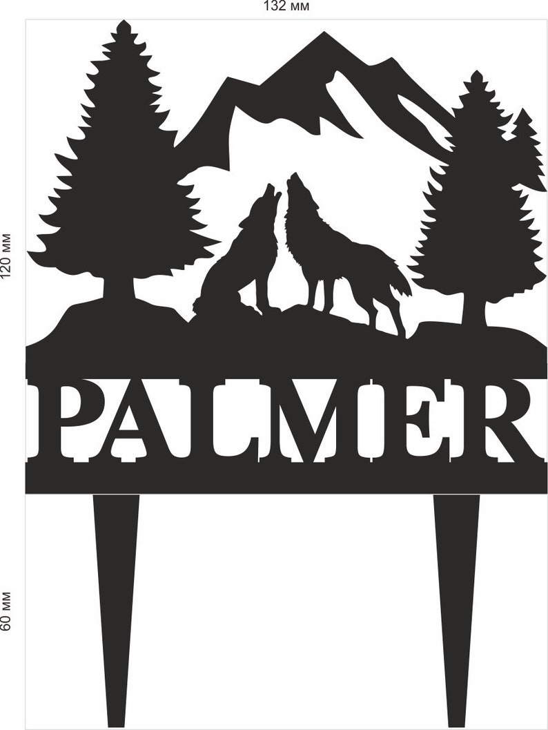 Howling Wolf Mountain Wedding Cake Toppermr Mrs Gray Wolf Etsy