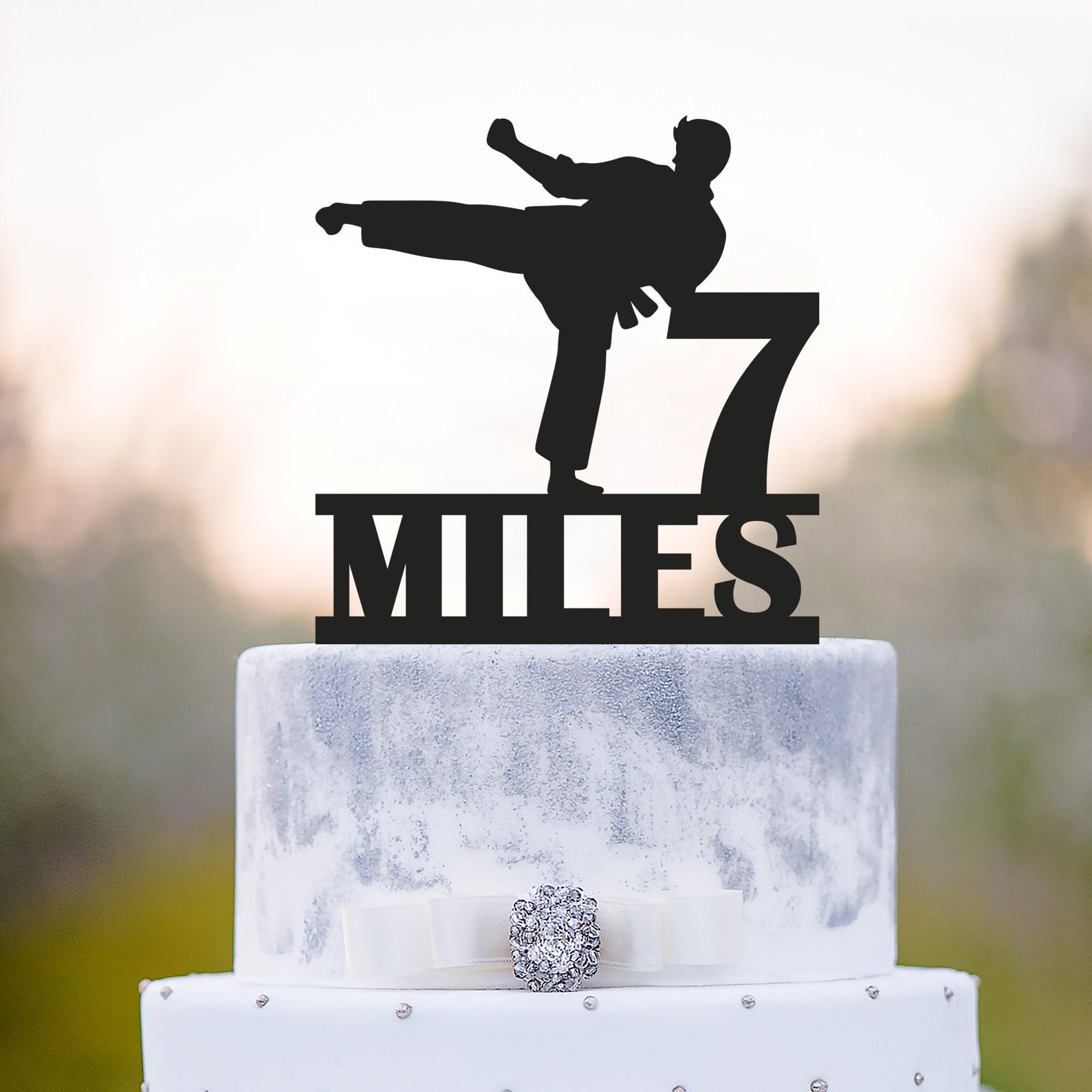 Karate Cake Topper Birthdaymartial Arts Birthday Personalized Etsy