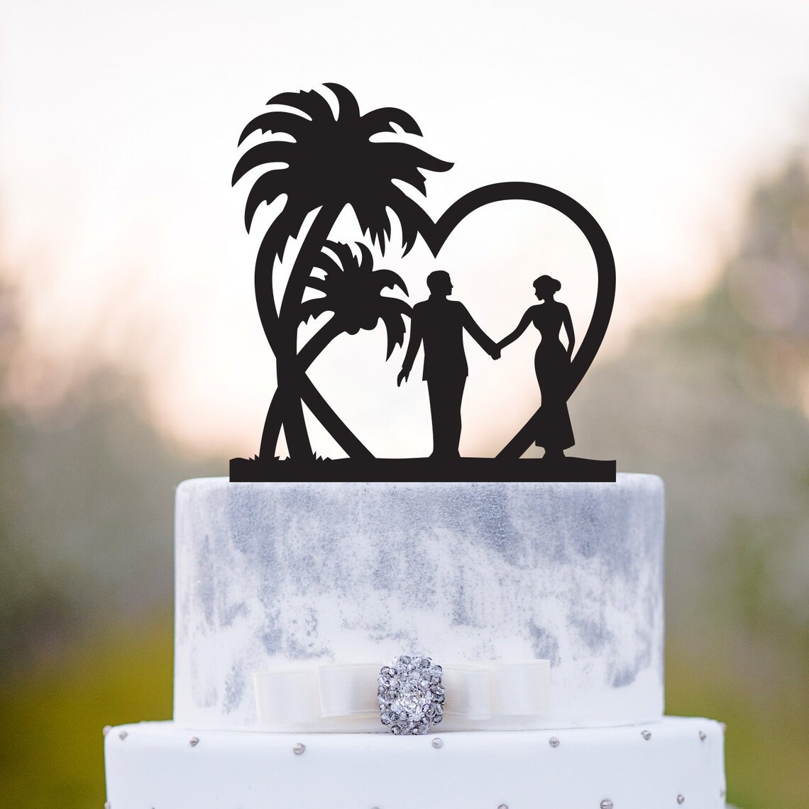 Palm tree cake topperTropical wedding cake topperBeach Etsy